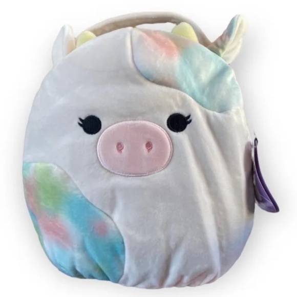 Squishmallow CANDESS the COW EASTER BASKET 12” Plush Toy Bag NEW - Picture 1 of 4